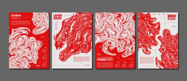 Kırmızı boya mermer vuruş soyut kapak tasarımı.