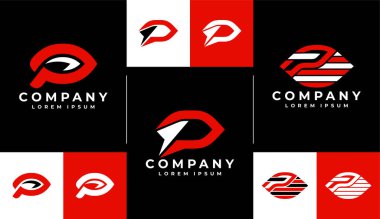 Lüks çizgi göz harfi P logo tasarımı markalaşma.