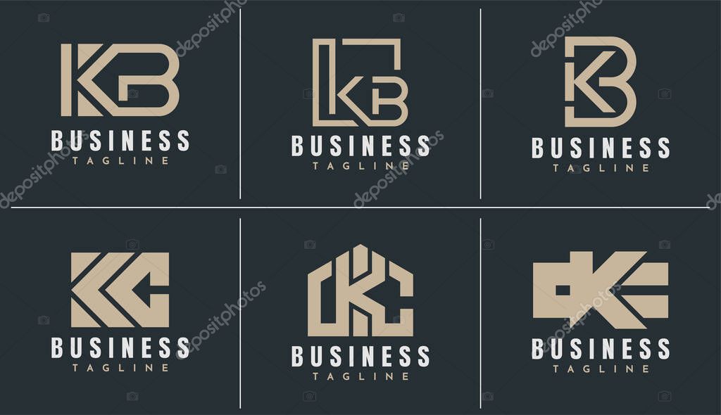 Modern K B C KB KC logo branding.