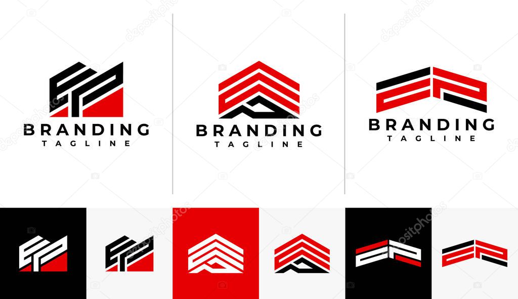 Minimalist company line letter E P EP logo design.