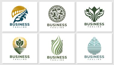 Lüks doğa yaprağı logo tasarım şablonu. 