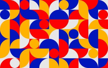 Renkli basit yarım daire memphis soyut arkaplan. 