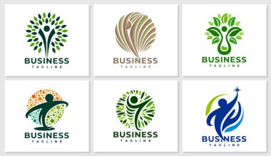 Soyut insan fiziksel logosu dizaynı