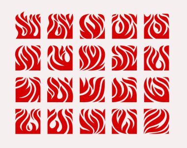 Kare yangın duman logosu koleksiyonu.