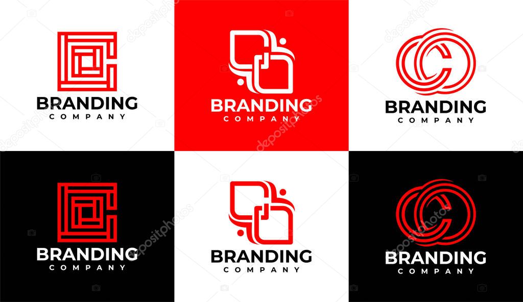 Line business initial C O OC CO logo branding.