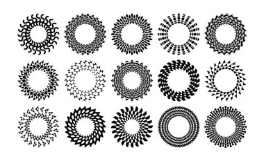 Geometrik daire çerçeve logo tasarımı seti