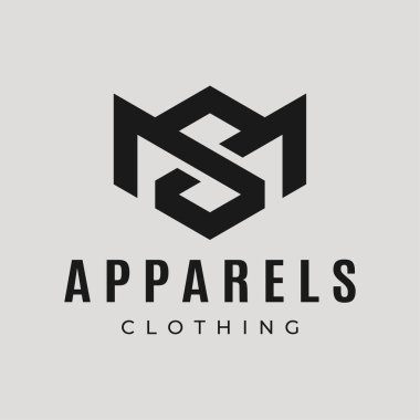 Minimalist harf M S MS logo tasarım vektörü. 