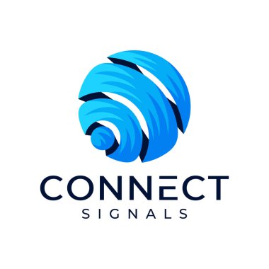 Renkli bağlantı ağı Wi fi soyut logo tasarımı.