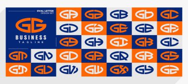 Soyut çizgi oval harf G GG logo tasarımı