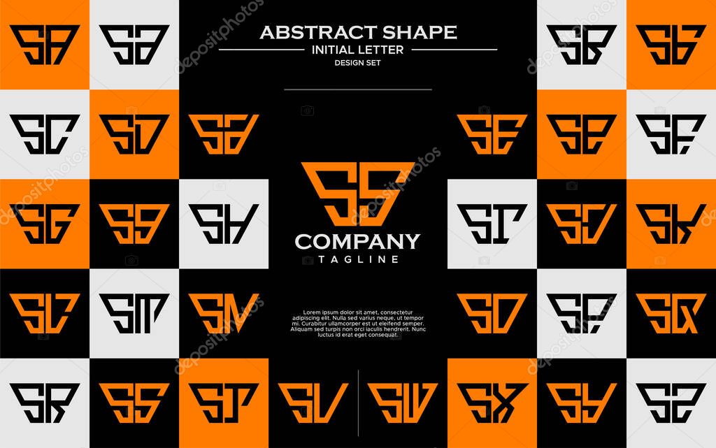 Set of simple trapezoid shape letter S SS logo design