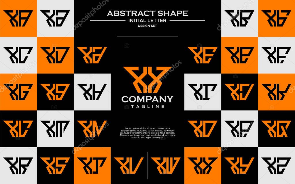 Set of simple trapezoid shape letter X XX logo design