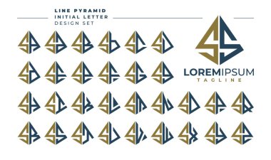 Geometrik piramit S harfi logo dizaynı