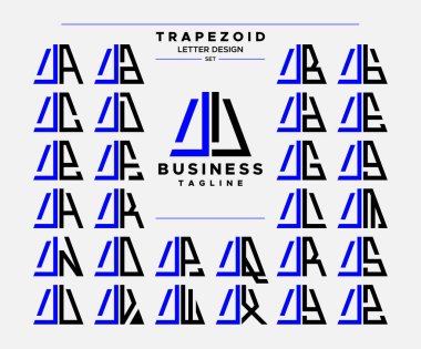 Modern satır soyut trapezoid harf J J logo dizayn seti