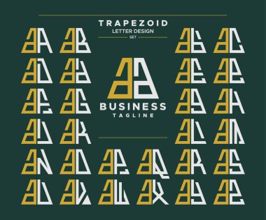 Geometrik trapezoid seti küçük harf A AA logo tasarımı