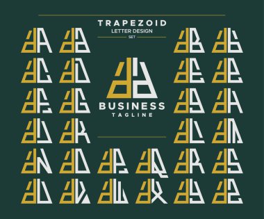 Geometrik trapezoid seti küçük harf D DD logo tasarımı