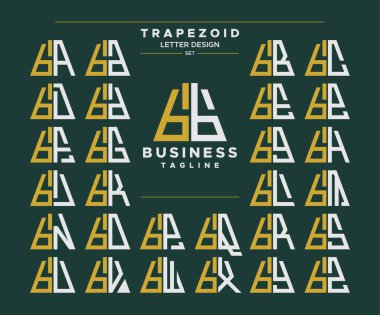 Geometrik trapezoid şekilli küçük harf B logo tasarımı