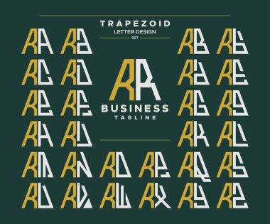 Geometrik trapezoid şekilli R harfi logo dizaynı