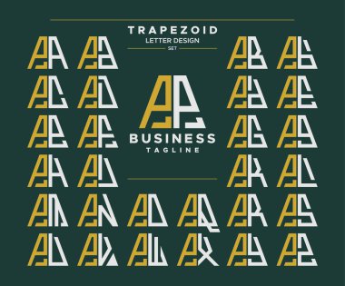 Geometrik trapezoid şekil P PP logo tasarımı