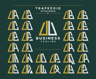 Geometrik trapezoid şekil harfi U UU logo tasarımı