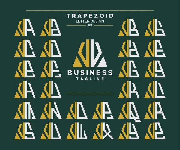 Geometrik trapezoid şekilli V logo dizaynı.
