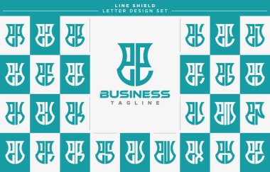 Satır güvenlik kalkanı küçük harf E EE logo tasarımı