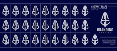 Lüks çizgi eğrisi kümesi soyut harf E EE logo monogramı