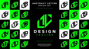 Modern sharp line abstract letter L LL logo bundle clipart