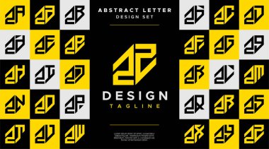 Simple business abstract letter Z ZZ logo design set clipart