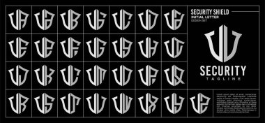 V VV harfli teknoloji kalkan logosu dizaynı.