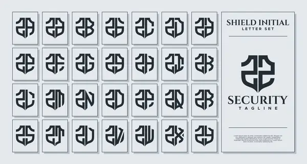 stock vector Set of geometric shield letter Z ZZ logo design