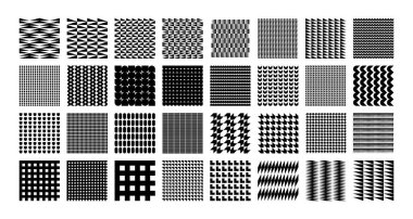 Geometric modern abstract memphis seamless pattern set.