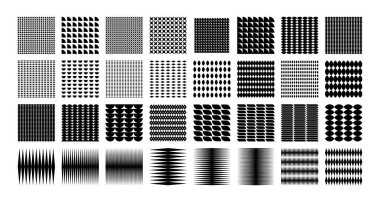 Simple basic shape abstract seamless pattern design set.