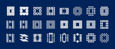 Lüks soyut harf 0 tasarım, 0 numara logo seti