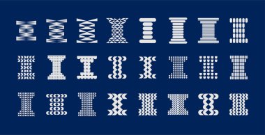 Dekoratif modern soyut harf I logo seti