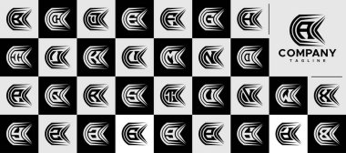 Keskin hız çizgisi soyut harf A-Z logosu seti