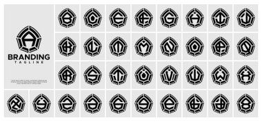 Geometrik kemer kubbesi A-Z harfi logo paketi