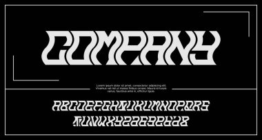 Dalga çizgisi soyut harf A-Z yazı tipi tasarımı