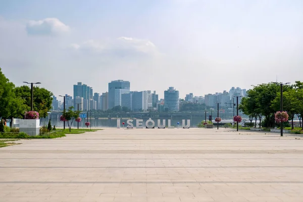 Séoul Corée Sud Juillet 2022 Seoul Signalétique Parc Yeouido Hangang — Photo