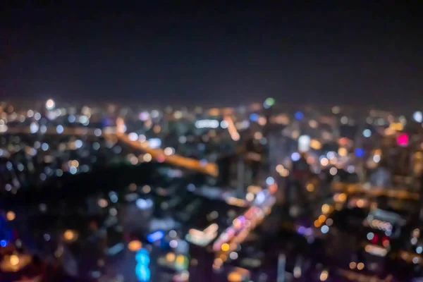 Θολή Εικόνα Bokeh Της Μπανγκόκ Cityscape Νυχτερινή Θέα Στην Επιχειρηματική — Φωτογραφία Αρχείου