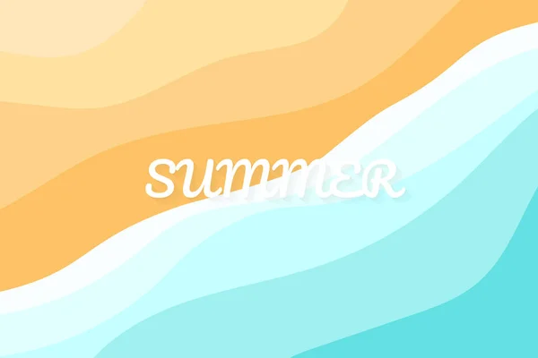 Plan Beach Color Sand Sea View Word Summer Background Banner — Stock Vector