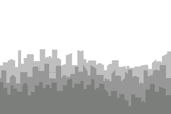 Випадковий Сірий Горизонт Міста Вектор Світлому Фоні Простором Копіювання — стоковий вектор