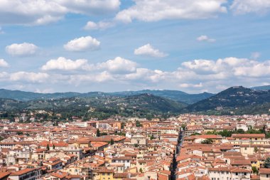 Floransa 'nın havadan görünüşü, İtalya.