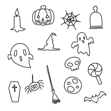 Cadılar Bayramı karalama el çizim vektörü