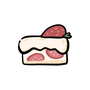 Çilekli pasta. Çizim vektörü