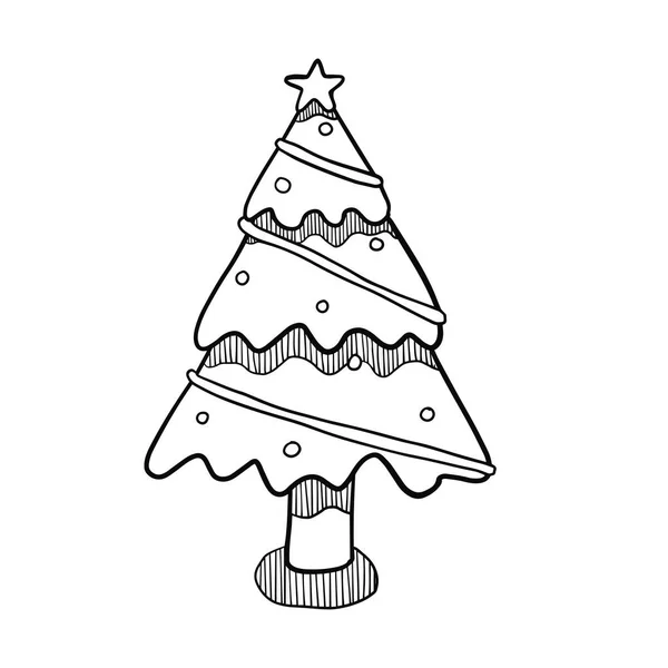 Рождественские Каракули Логотип Празднования Нового Года — стоковый вектор