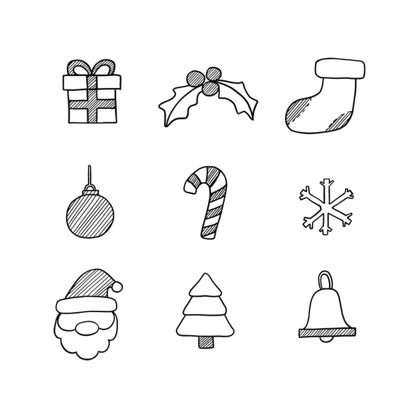 Icono Navidad Dibujado Mano Para Fondo — Vector de stock