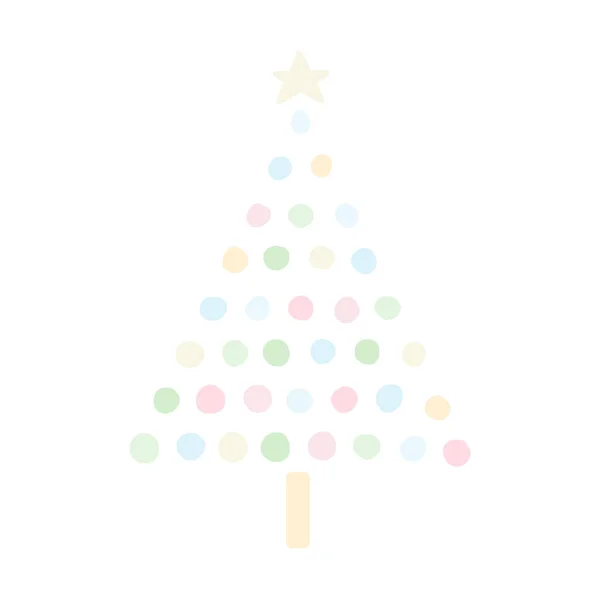 Рождественская Елка Графического Пастельного Цвета Дизайн Поздравительных Открыток Баннер — стоковый вектор