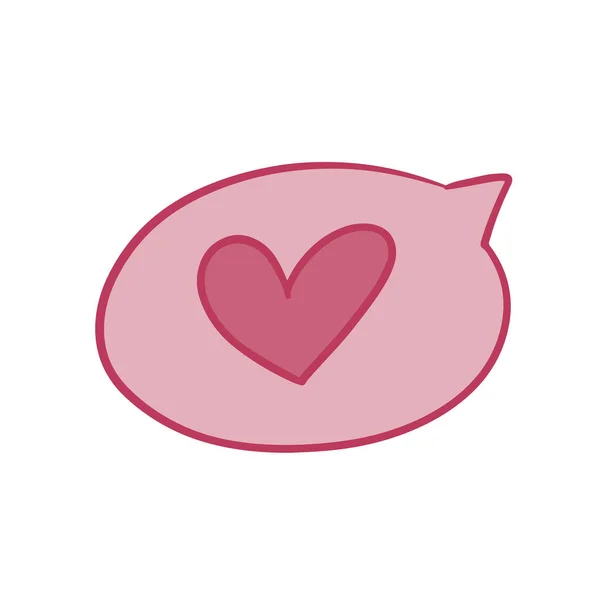 Icon Heart Bubble Valentine Day Hand Drawn — Stock Vector