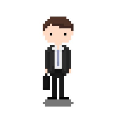 Ticari tasarım işadamı. Piksel 8 bit biçimi