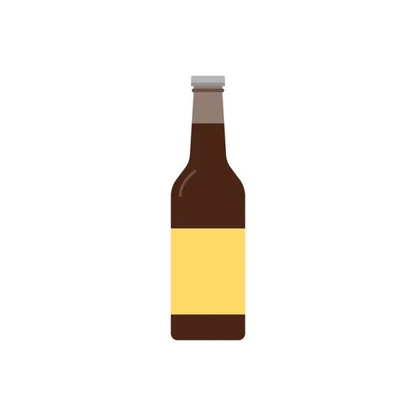 Icona Piatta Beer Bottle Vector Design Del Logo — Vettoriale Stock